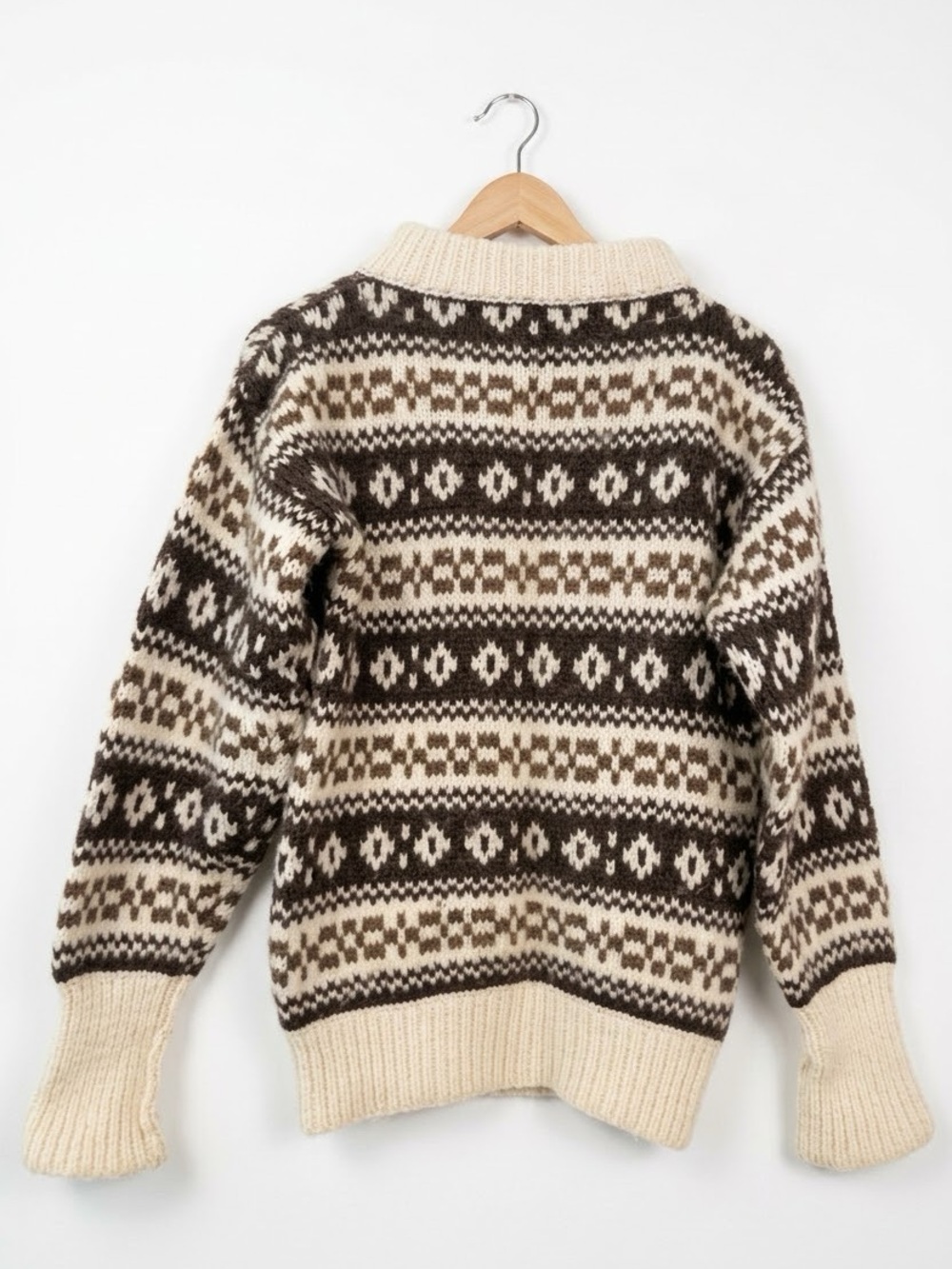 Vintage Stobi Icelandic Lopi Pure New Wool Fair Isle Knit Sweater - Womens M